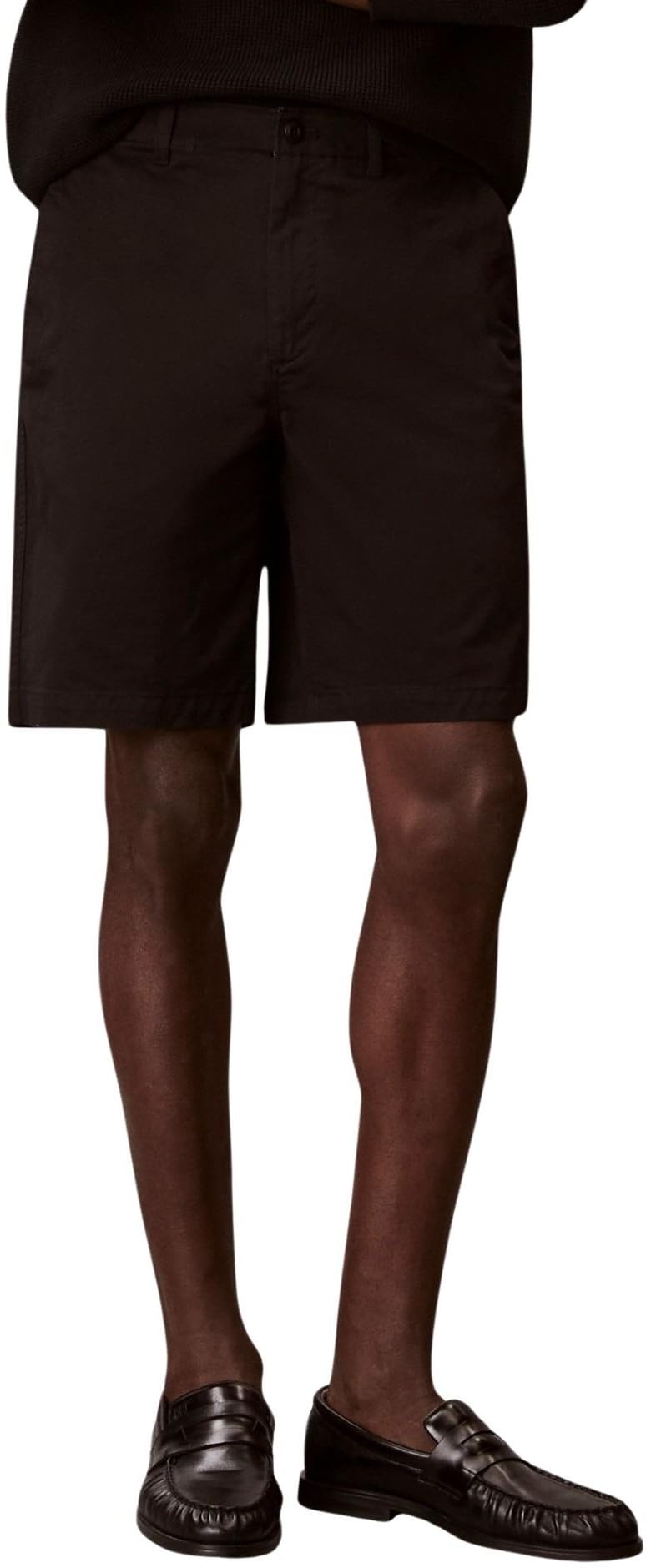 Calvin Klein Herren-Chino-Shorts LV04RF617G, gerade, Bequeme Baumwolle, 22,9 cm, Schwarz, Größe 30