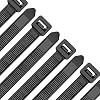 Netproshop Kabelbinder Lösbar 7,6x200 Mm, Extra Stark, 100 Stück, Schwarz, Zugfestigkeit 22 Kg
