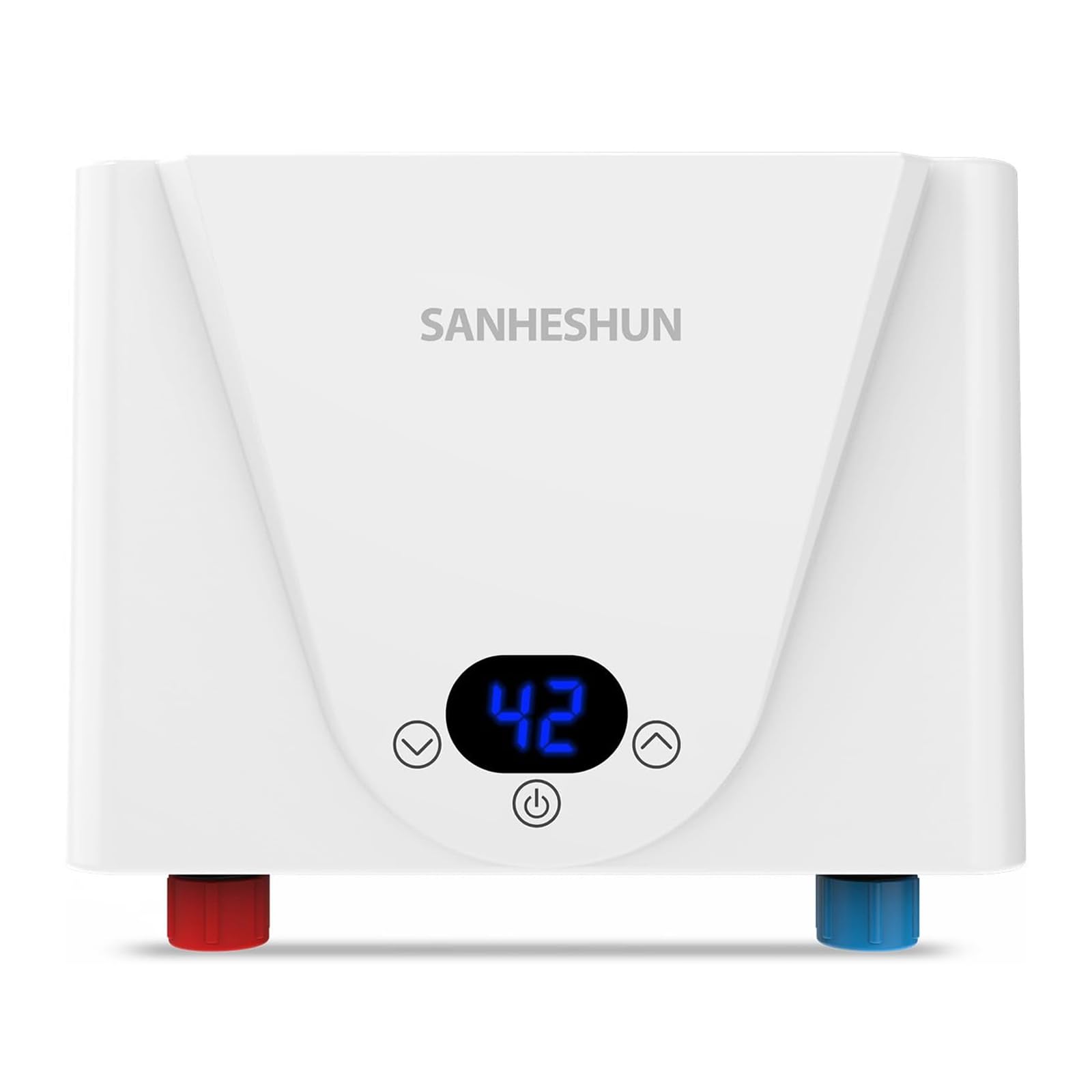 Tankless Water Heater Electric, 220v 5500w Instant Hot Water Heater, LED Touch Screen Switch Adjustable Temperature Water Heater,Can Be Installed At Any Angle,For Kitchen and Bathroom,White