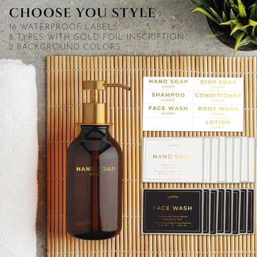 Shower Shampoo Dispenser Wall Mounted – Refillable 16.9 oz Amber Bottle with Stainless Steel Pump & No-Drill Adhesive Holder – Soap Dispenser for Bathroom (1 X Amber/Gold) - image 6