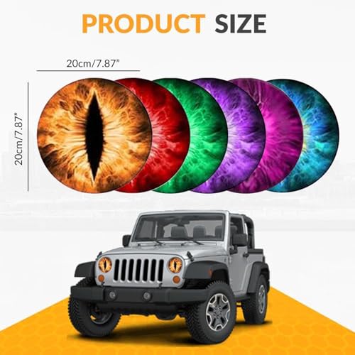 Image of Beast Eyes Headlight Decals Pair, Eyes Decal for Jeep Headlights, Round Headlight Decal,3D Stereo Eyes Headlight Decal Stickers, Funny Decals for Truck Car Body Window Bumper Decoration (#01)