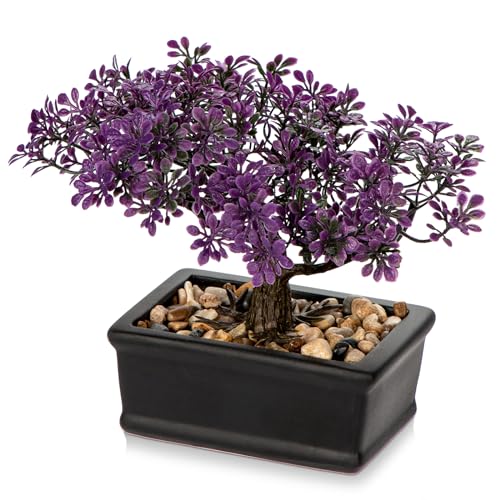 Briful - Bonsai Artificial Zimbro - Plantas Falsas com Vasos de C...