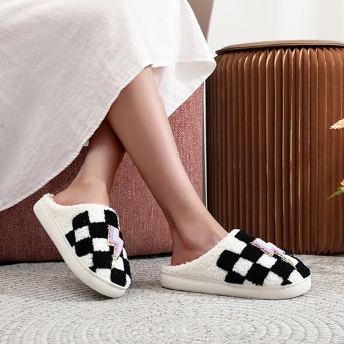 Image of Slippers for Women Men Fuzzy Memory Foam Slipper Fluffy Winter Soft Warm Slip On House Shoes