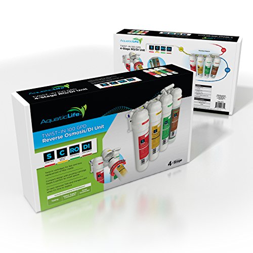Aquaticlife Twist-In 100 Gpd 4-Stage Ro Unit (Sediment, Carbon Block, Membrane, Deionization) #TOP1