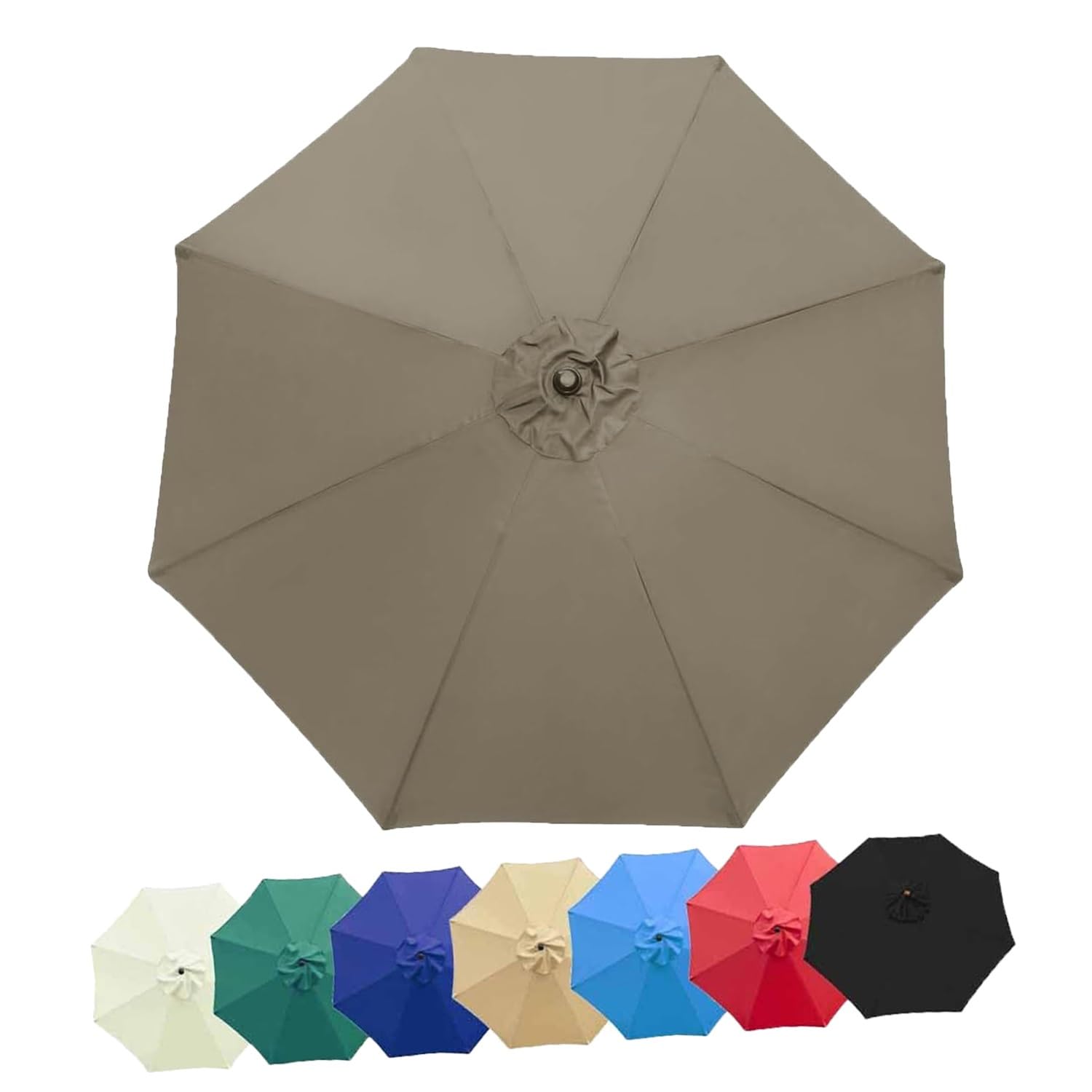Replacement Umbrella Canopy 6.5ft/9ft/10ft Umbrella Cloth, Replacement Parasol Cover For Outdoor Table Umbrella, 6 Ribs/8 ribs Garden Patio Umbrellas Replacement Parasol canopy(Color:Topaz,Size:3.0m/1