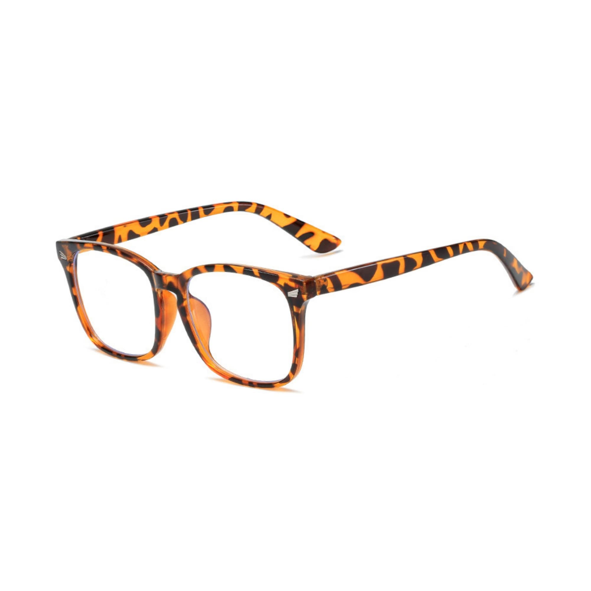 4Flaunt BluBlock Blue Light Blocking Rectangular Computer Glasses | Reduce Eye Strain, Headaches and Blurry Vision | Computer/Gaming/TV/Phones Specs For Men & Women (Size - Medium) (Leopard)