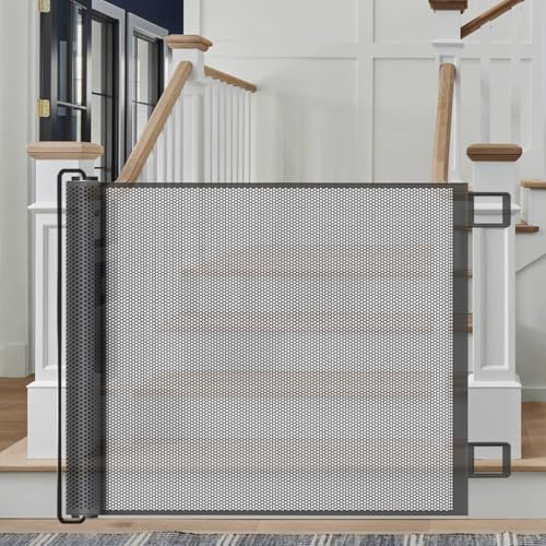 Treppenschutzgitter Türschutzgitter Ausziehbar, Baby Absperrgitter Schutzgitter Treppe für Kinder, Katzen und Hunde, Geeignet für Innen Außenbereich, 130 * 78cm