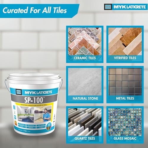 Image of MYK LATICRETE SP-100 Premium Epoxy Grout (51-Buff, 5KG)-Stain & Germ Resistant & Water-Resistant-Food Grade CFTRI Certified Epoxy-Grout-Home, Kitchen & Bathroom-Floor & Wall Tile Joints