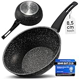 HARMONY HUB Wokpfanne Induktion, Pfanne 28 cm, kratzfeste & Beschichtete Pfanne auf Wasserbasis, PFOA & Nickel frei, Für alle Herdarten, Wok, Pfannen, Frying Pan für Gesundes Kochen
