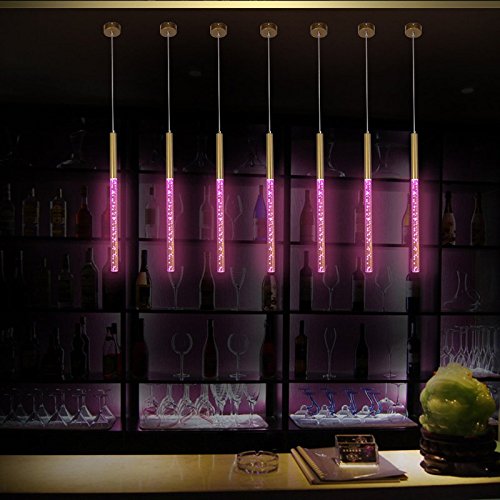 Moderne 3W LED Crystal Bar Deckenleuchte Pendelleuchte Industrielle Esszimmer Blase Rohr Glas hängende Leuchten, lila Cover