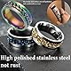 Daxlizy 5 Stücke Edelstahl Ringe - Vintage Breit Mit Kette, 19-23mm Innen-Durchmesser Drehbar für Herren Damen 5 Farben, Bieröffner, Flaschenöffner