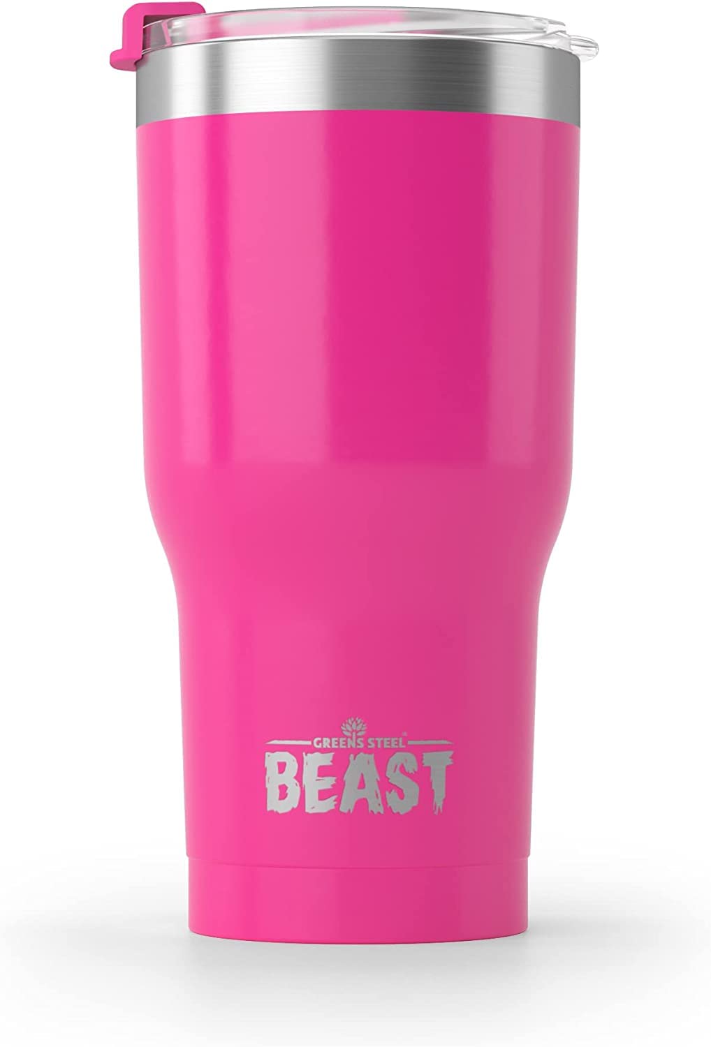 Greens Steel Beast Tumbler – 550 ml (20 oz), Rosa Ponqué | Vaso de acero inoxidable reutilizable con aislamiento al vacío | con 2 pajitas y cepillo de limpieza | Termo de viaje de doble pared - 3