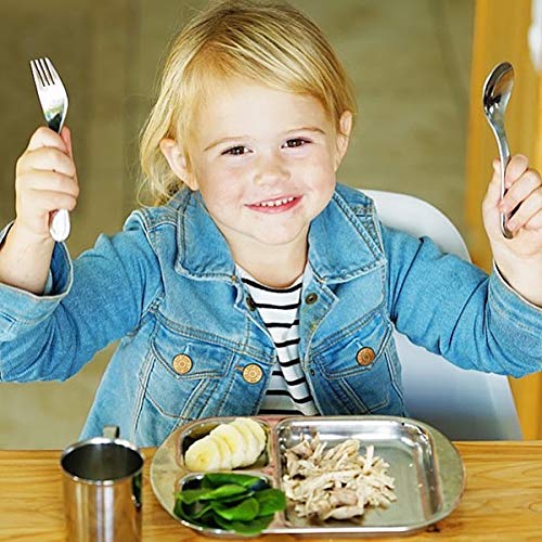 Kiddobloom Kids Stainless Steel Utensil Set, High Grade Stainless #304 (18/8), Frog Model, Set Of 5 (2 Spoons, 2 Forks, And 1 Butter Knife) Safe Flatware/Silverware/Cutlery For Toddler And Kids. #TOP6