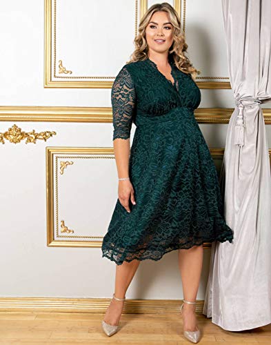 Image of Kiyonna Women's Plus Size Special Occasion Mademoiselle Lace Cocktail Dress