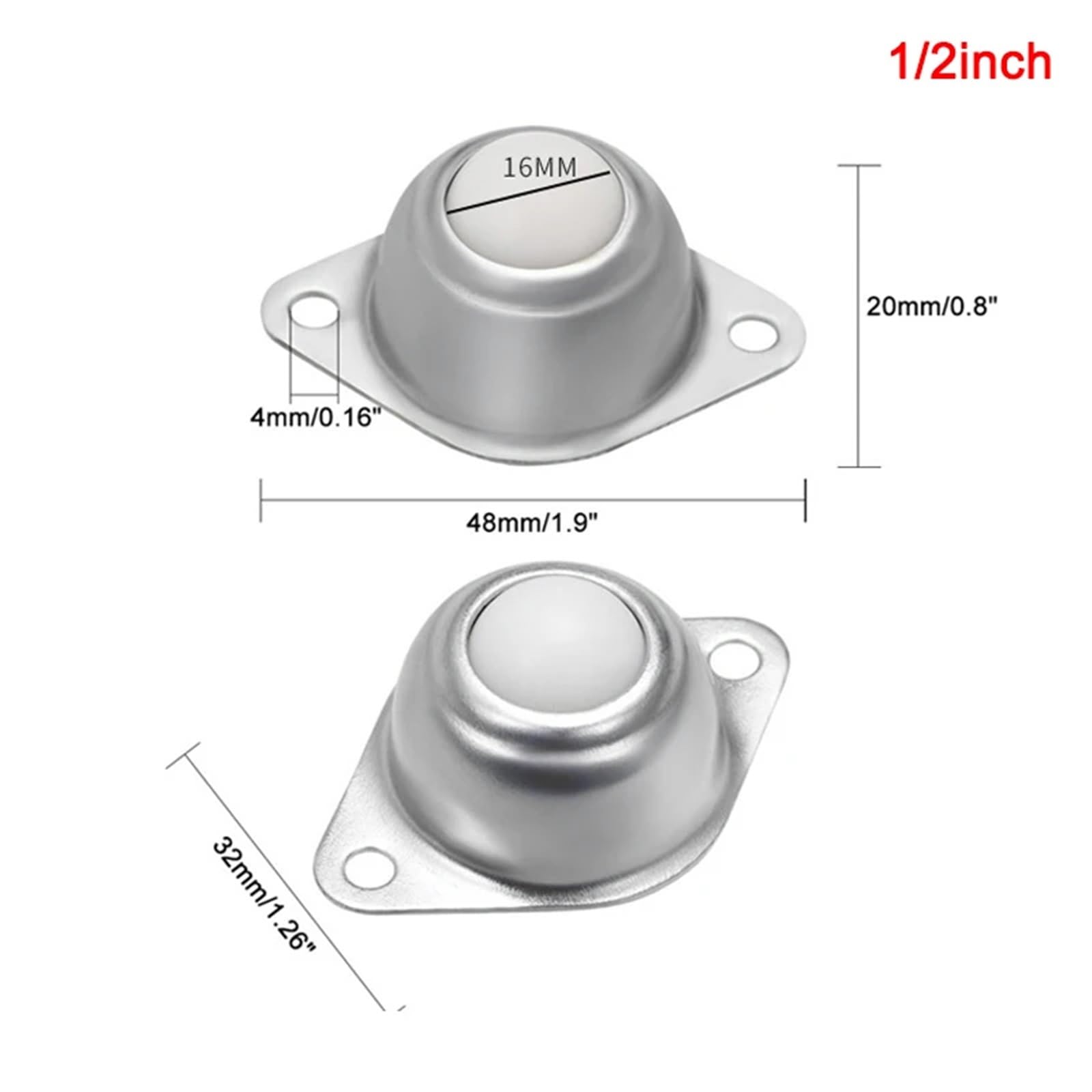 Rueda giratoria con rodamiento de transferencia de bolas, rueda redonda y duradera for sistema de procesamiento GHS99(6 PCS,0.5inch)