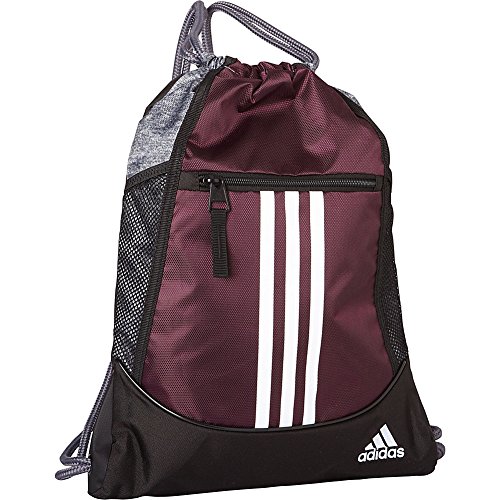 Image of adidas Alliance II Sack Pack, One Size, Dark Burgundy /Onix Jersey /Black /White