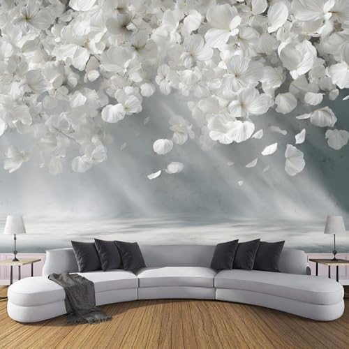 Papel Pintado Pared 3D Papel Tapiz Diseño De Pétalos Caídos Fotomurales 3D Tv Fondo Pared Dormitorio Murales Papels Tapiz Tema Floral Natural,250 × 175 cm