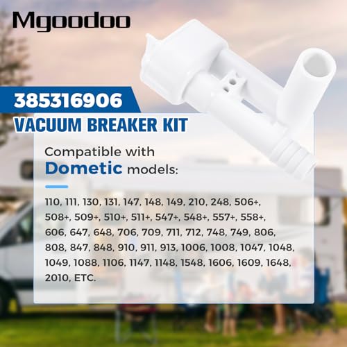 Image of 385316906 Vacuum Breaker Kit, RV Toilet Vacuum Breaker Kit for Dometic Sealand VacuF Lush Traveler Toilets Without Handle Sprayer Hook Up