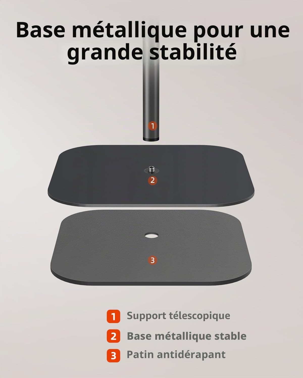 Aurzen Support de projecteur, compatible avec TMY, HAPPRUN, Yaber, Epson, et la plupart des projecteurs, hauteur de 120 cm avec vis de 6,35 mm, supporte jusqu'à 8,2 kg, idéal pour projecteurs