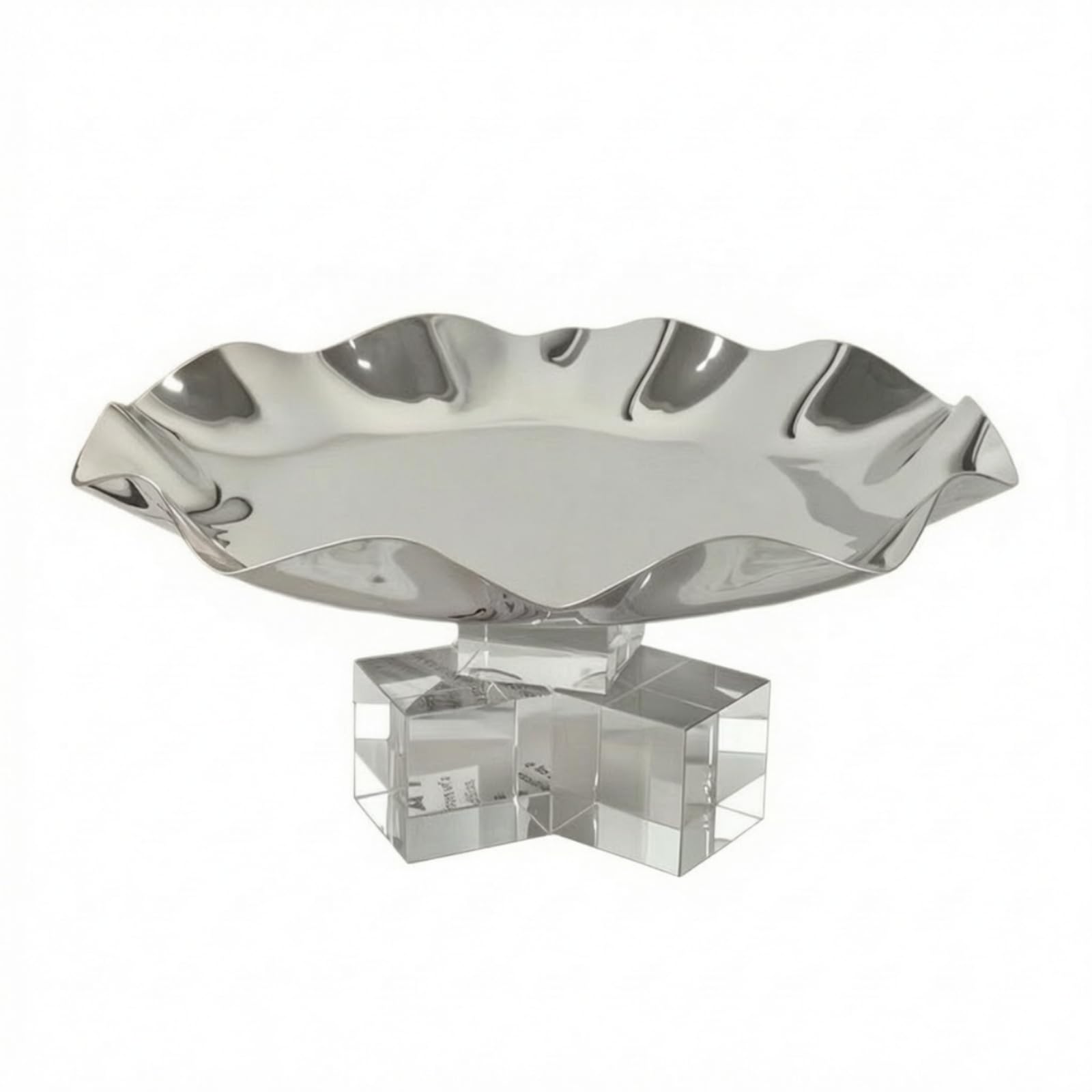 Gralara Vassoio con Base Trasparente Geometrico Vassoio Decorativo Rialzato Centrotavola per Soggiorno, Hotel