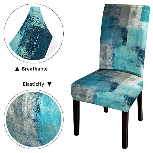 Capsceoll Turquoise Teal Chair Covers Dining Chair Cover Stretch Dining Chair Slipcover Removable Washable Kitchen Chair Cover Parson Chair Covers For Dining Room Set Of 4 Living Room Chair Covers #TOP4