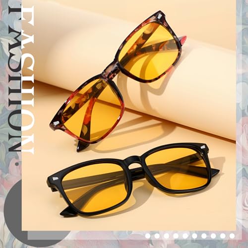 Image of Polarized Sunglasses for Women Men, Night Driving Glasses Anti Glare Yellow Lens UV 400 for Day Night Use