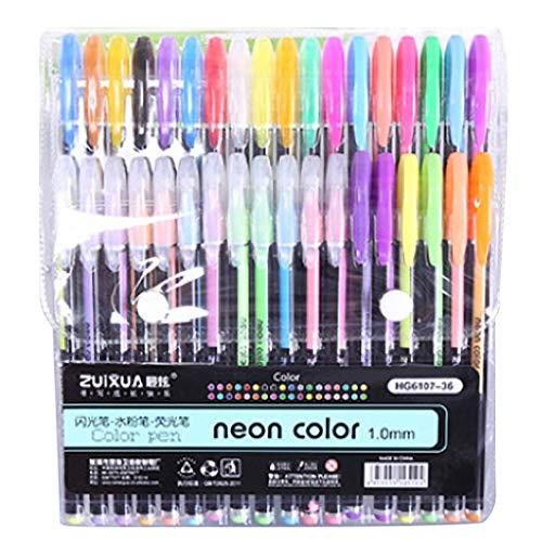 Glitter Gel Pen Set Coloring Art Marker Books Crafting Doodling Drawing