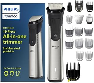Philips Norelco Multigroom Series 7000 MG7910/49 męski zestaw do pielęgnacji brody, głowy, włosów, ciała, pachwiny i twarzy  bez oleju z ostrza, MG7910/49