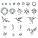 Autocollant de Fenêtre Anti-Collision,24 Styles Stickers pour Fenêtre de Colibri Adhésifs Stickers Electrostatiques Décoratifs Empêchent Impacts d'oiseaux sur Les Vitres