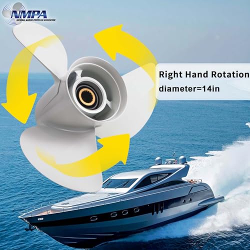 Image of VIF OEM Upgrade Aluminum Boat Propeller Compatible with Yamaha 150hp 175hp 200hp 220hp 225hp 250hp 300hp F150 F175 F200 F225 Outboard Engines,15 Tooth,Rh