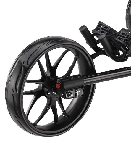 CaddyTek 3 Wheel Golf Push Cart - Deluxe Quad-Fold Compact Push & Pull Folding Caddy Trolley - Caddylite 15.3 V2 - Thumbnail 5