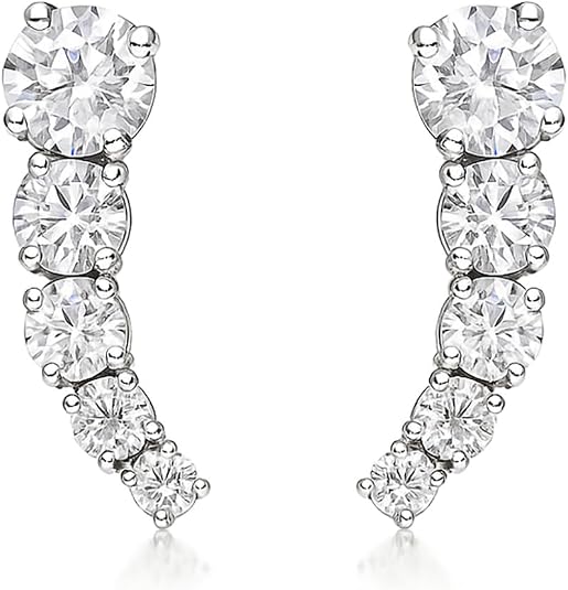 Coltivate Perle E Orecchini con Zirconia Cubica Bianco Massiccio 9ct