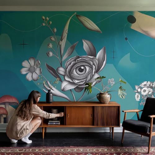 Fotomural autocolante para dormitorio y sala de estar Ojo de flor 4