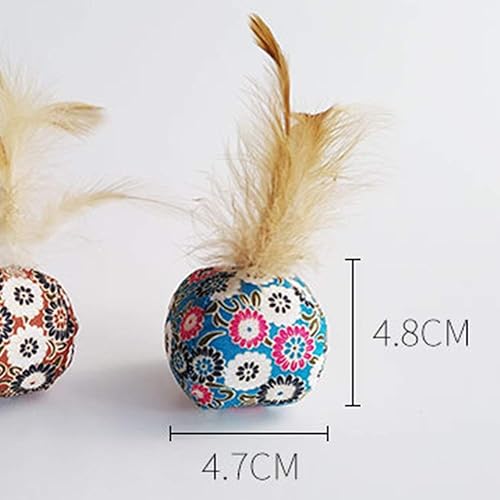 Miniatura 6 de shlutesoy 2 bolas de tubo de plumas para gatos y mascotas, 2 unidades, para rascar, con plumas, 2 unidades