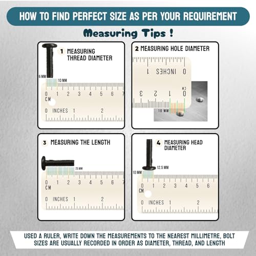 Image of Rely⇒VP INDUSTRIES (Pcs-25) M6x45mm Black JCB Allen Head Furniture Screw Fastener Bolts | Furniture Bolt Crib Bunk Bed Furniture Cot, Barrel Bolt | Allen JCB Screw High Tensile Alloy Steel 10.9 Grad