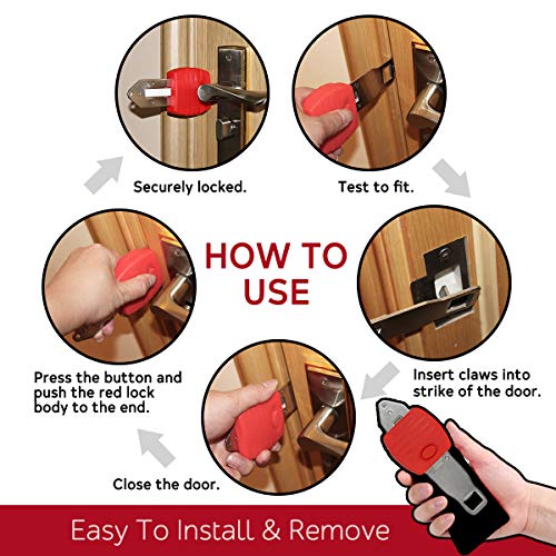 Portable Door Lock - Travel-Friendly Security Device for Hotels/Apartments/Dorms, Easy to Carry & Install in 10 Seconds, Ideal for Travelers/Renters/Students (Lightweight, No Tools Needed) - Image 3