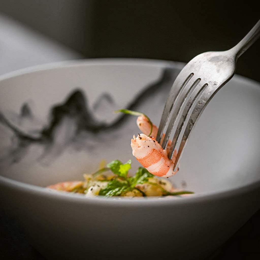 Bol en céramique ， Bol à ramen japonais en céramique de 5 pouces Bol à soupe de 7 pouces Bol à nouilles au boeuf créatif Bol à riz chinois Bol à salade Noodle House Vaisselle Bol à dessert domestique