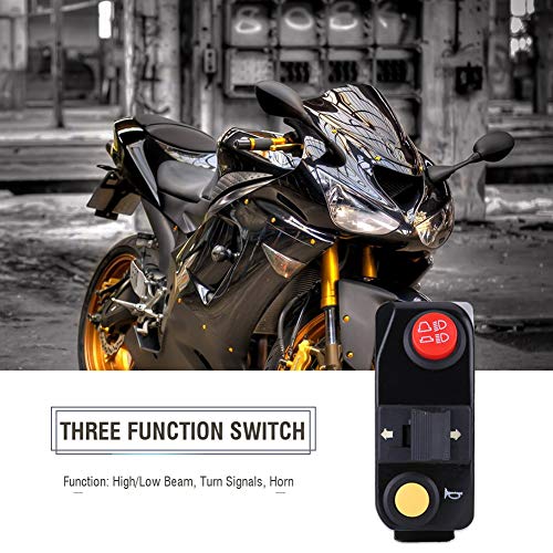 Anauto 7/8" Motorcycle Handlebar Control Switch Handlebar Mount Switches Handlebar On Off Switch With Horn Turn Signal High Low Beam Control Universal For Motorbike Electric Bike Atv Scooter #TOP1