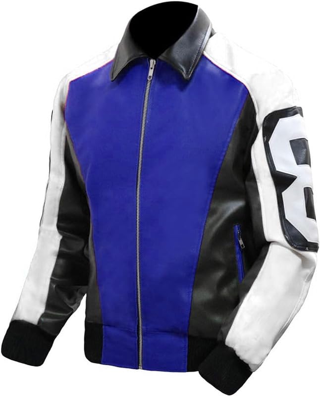 Image of 8 Pool Bomber Jacket- Faux Leather Seinfeld David Puddy Eight ball Lettermen Jacket - 90's Bomber Jacket