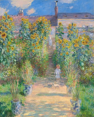 Toile Monet le jardin de l'artiste à Vétheuil | Tableau décoration salon 60x90cm