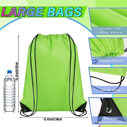 Silkfly 100 Pieces Drawstring Backpack Bags Bulk Portable Blank Cinch Storage Bags for Sports, School, DIY Gifts, Homeless, Social Assistance(Grass Green)2