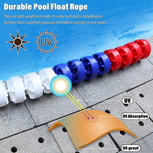 Corda de segurança para piscina com flutuadores, Cordas flutuantes para piscina interna para dividir