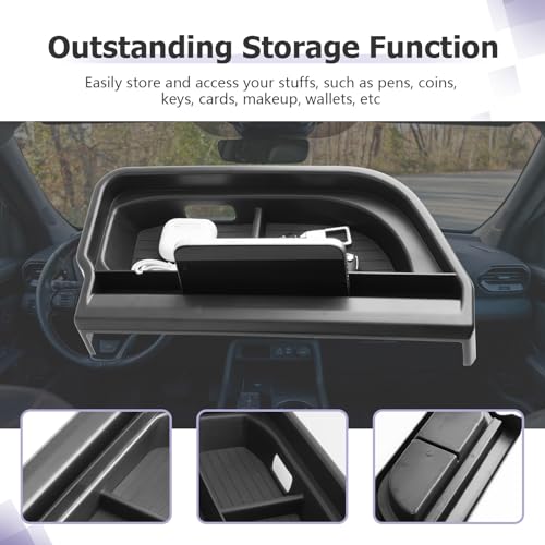 Image of LUWU for 2026 Bronco Sport Dashboard Storage Tray - 2025 2026 Ford Bronco Sport 13.2-inch Behind Screen Organizer Center Console Display Box Dash Tray Bronco Sport 2026 Accessories (for 13.2 inch Screen)