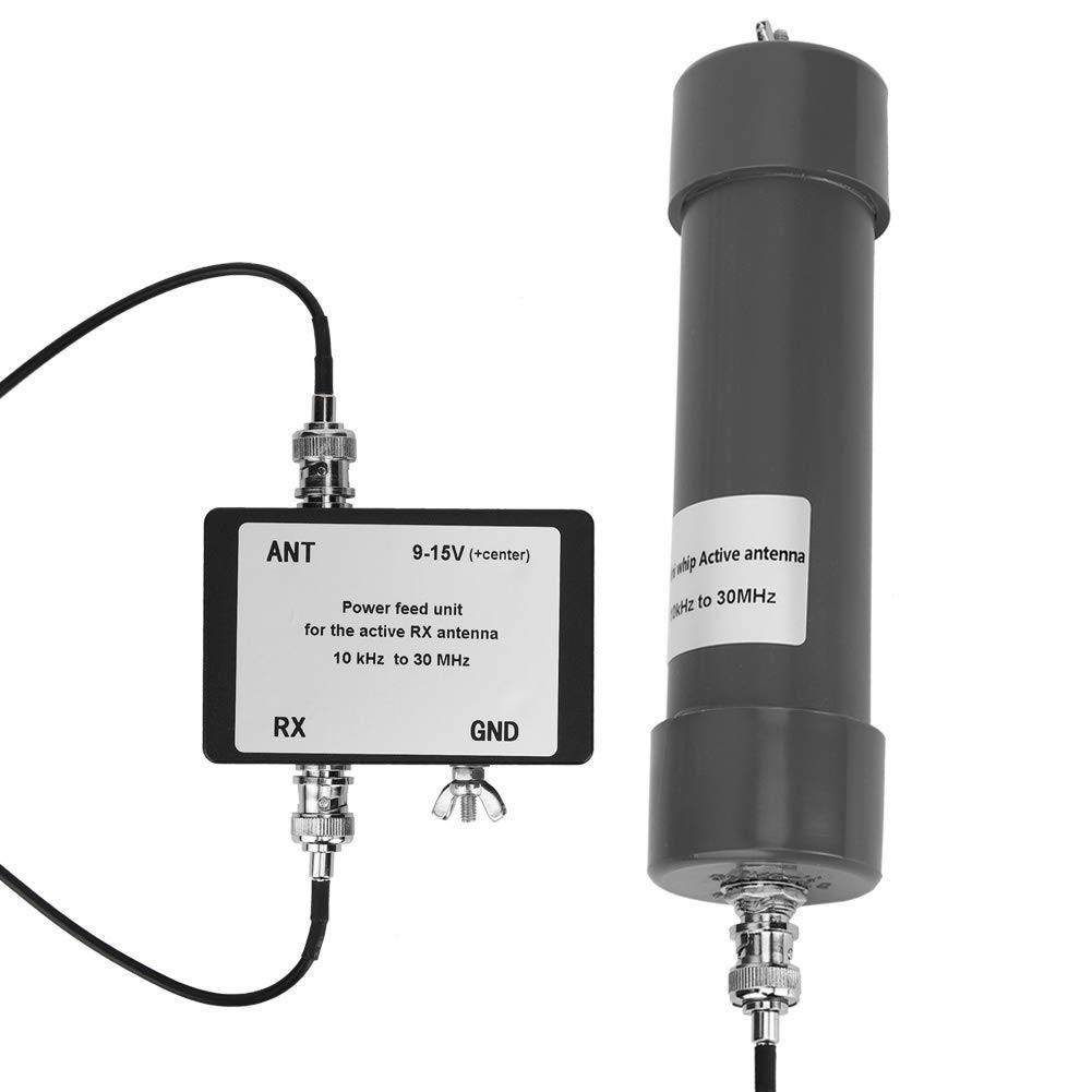 Antenna attiva mini frusta 10KHz-30MHz 9-15V HF LF VHF SDR RX con cavo coassiale BNC-BNC 8m + alimentatore