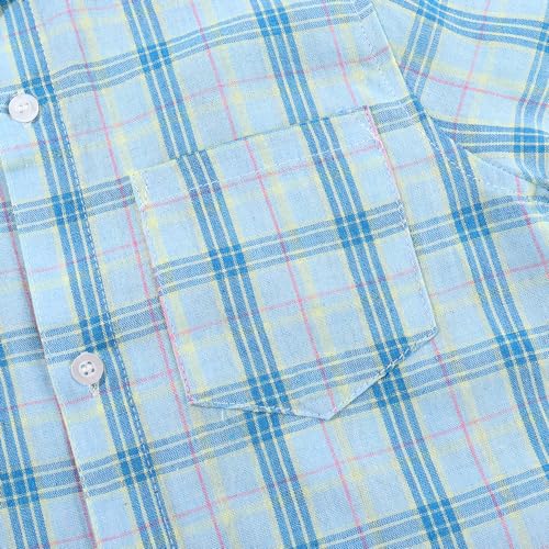 Image of Noomelfish Girls Long Sleeve Button Down Shirt Tie Front Western Tops Cowgirl Outfit (5-14 Years)