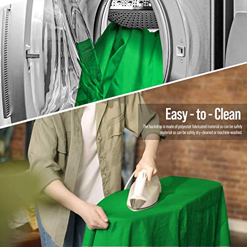 Limostudio 6 X 9 Ft. Green Chromakey Screen Backdrop Muslin, Extra Soft Silk Non-Glossy Texture With 5 Ring Clip Backdrop Holder For Photo Video Studio, Agg1338 #TOP5