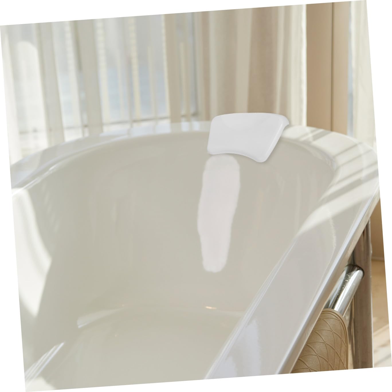 GALPADA Cuscino da Vasca da Bagno in Pu Bianco Ventosa, Resistente e Morbido, Accessorio per Bagno per Famiglie e Saloni di Bellezza