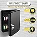 Flexzion Key Cabinet Key Lock Box Wall Mount with 60 Key Holder Organizer Locker Case, Colored Key Tags & Hooks Wall Mounted Lock Box for Keys Storage, Homes, Property, Hotels, Business (Black)