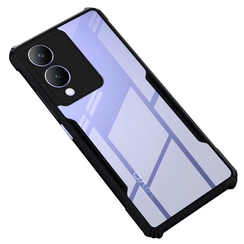 SHINESTAR Vivo Y17s Back Cover Case | Ultra Thin 360 Degree Protection Crystal Clear Tranparent Bumper Back Cover Case for Vivo Y17s - Black (B0CS19YP9B) Amazon Price History, Amazon Price Tracker