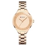 Watch Women Casual Fashion Quartz Wristwatches Ladies Gift Creative surface 9015 (rose gold)